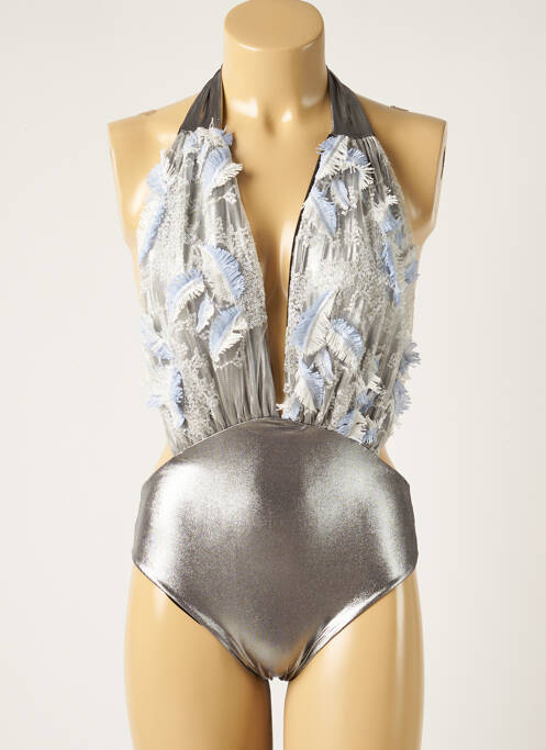 Costum de baie dintr-o singură piesă gri WOW BIKINI femeie