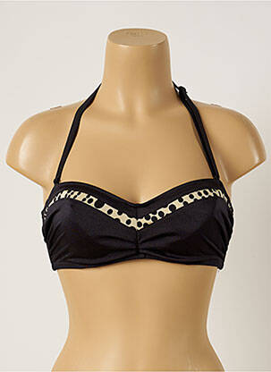 Sutien de costum de baie bretele elastice detașabile sutien balconet cu decolteu înalt negru FANTASIE femeie