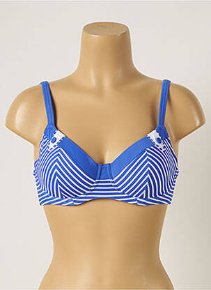 Sutien de costum de baie elasticitate sutien cupe întregi cu decolteu înalt albastru FREYA femeie
