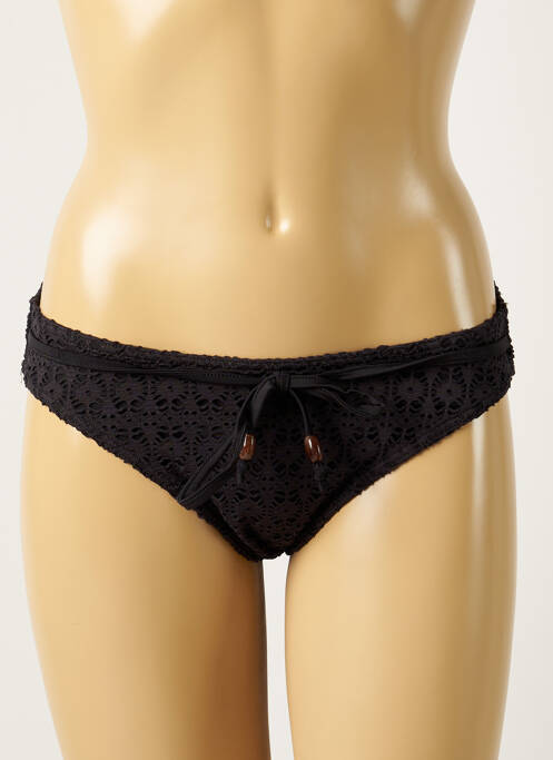 Chiloți de baie închidere cu legături de legat bikini negru FREYA femme