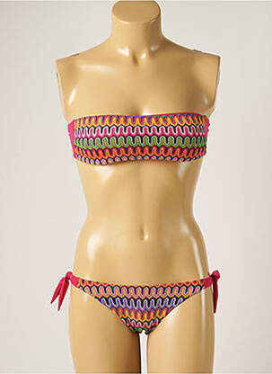 Costum de baie din două piese top bentiță top bentiță roz WOW BIKINI femeie