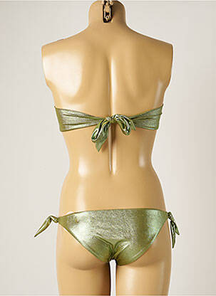 Costum de baie din două piese elasticitate top bentiță verde WOW BIKINI femeie