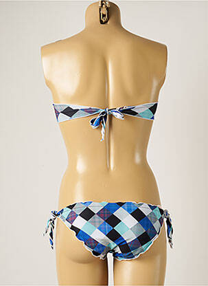 Costum de baie din două piese elasticitate top bentiță albastru WOW BIKINI femeie