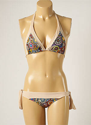 Costum de baie din două piese bej WOW BIKINI femeie