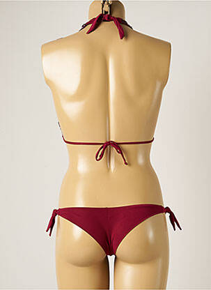 Costum de baie din două piese elasticitate top triunghiuri roșu WOW BIKINI femeie