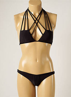 Costum de baie din două piese elasticitate sutien cu susținere înaltă și burete detașabil negru WOW BIKINI femeie