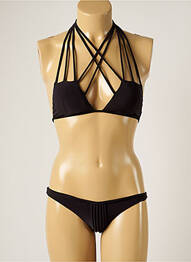 Costum de baie din două piese elasticitate sutien cu susținere înaltă și burete detașabil negru WOW BIKINI femme