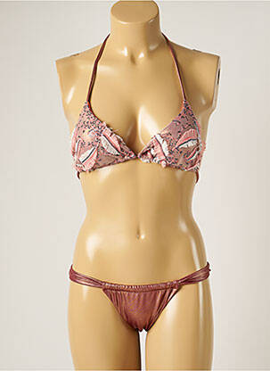 Costum de baie din două piese elasticitate sutien cu susținere înaltă și burete detașabil portocalie WOW BIKINI femeie