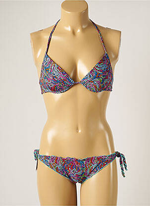 Costum de baie din două piese elasticitate top sutien modelat albastru WOW BIKINI femeie