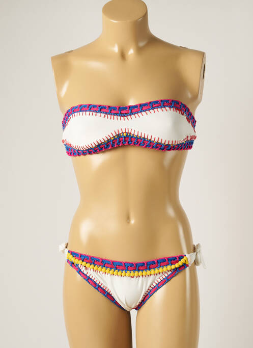 Costum de baie din două piese alb WOW BIKINI femeie