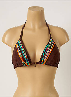 Sutien de costum de baie elasticitate sutien cu susținere înaltă și burete detașabil maro BANANA MOON femme