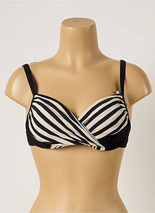Sutien de costum de baie elasticitate sutien cupe întregi cu decolteu înalt negru LIVIA femeie