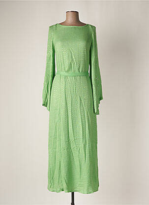 Rochie lungă mâneci lungi mâneci lungi verde SUNDRESS femeie