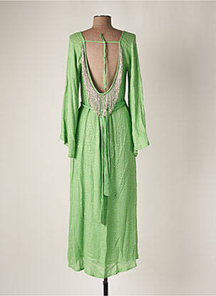 Rochie lungă mâneci lungi mâneci lungi verde SUNDRESS femeie