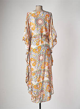 Rochie lungă mâneci lungi mâneci lungi portocaliu SUNDRESS femme