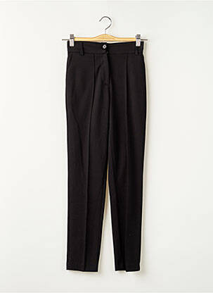 Pantalon chino închidere cu fermoar sub clapetă cu nasturi talie înaltă negru FRACOMINA femme