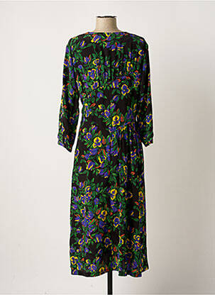 Rochie midi imprimeu floral mâneci lungi verde IDANO femeie