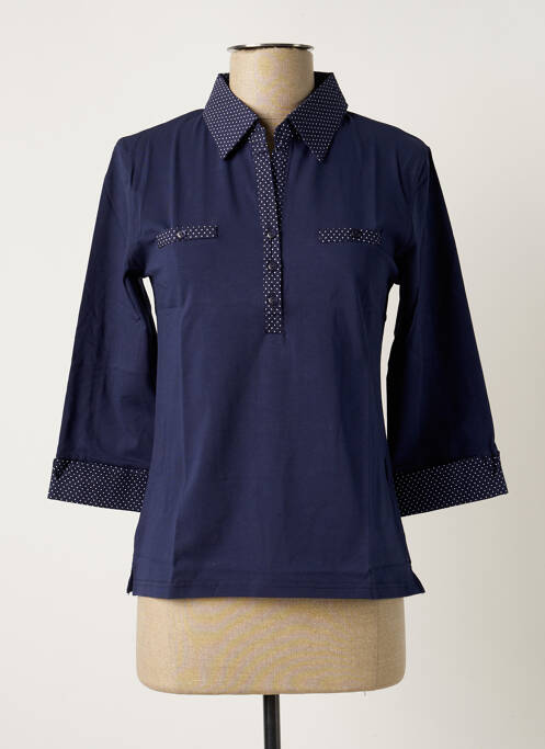 Top elasticitate mâneci lungi albastru SOIE POUR SOI femme