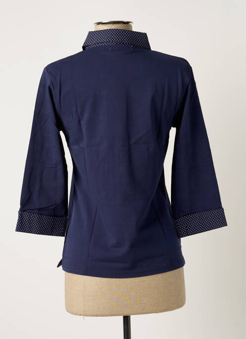 Top elasticitate mâneci lungi albastru SOIE POUR SOI femme