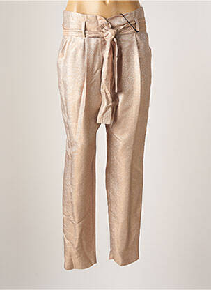 Pantalon drept croială morcov talie înaltă bej ANGELA DAVIS femme