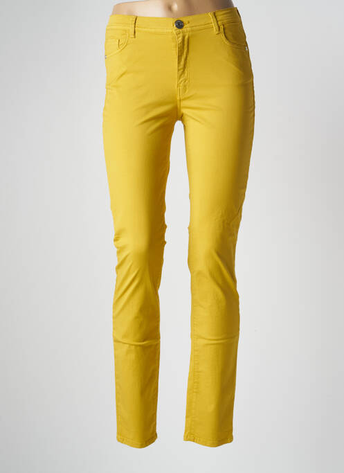Pantalon slim galben TRUSSARDI JEANS femeie