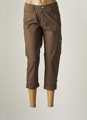 Pantalon trei sferturi croială dreaptă talie înaltă maro JENSEN femme