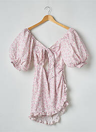 Rochie scurtă mâneci scurte mâneci scurte roz PRETTY LITTLE THING femeie