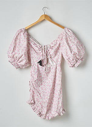 Rochie scurtă mâneci scurte mâneci scurte roz PRETTY LITTLE THING femeie