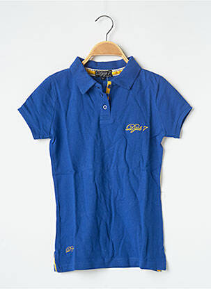 Polo broderie cu motive brodate mâneci scurte albastru DJIB 7 femeie