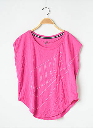 Top țesătură jersey mâneci scurte roz NIKE femeie