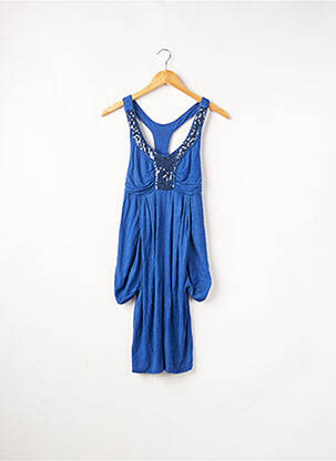 Rochie midi guler rotund bretele subțiri albastru BAROCK N'LOVE femeie