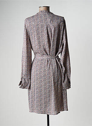 Rochie midi imprimeu fantezie mâneci lungi bej SARAH JOHN femeie