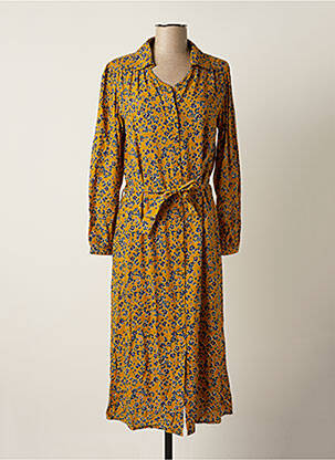 Rochie midi imprimeu floral mâneci lungi galben AGATHE & LOUISE femeie