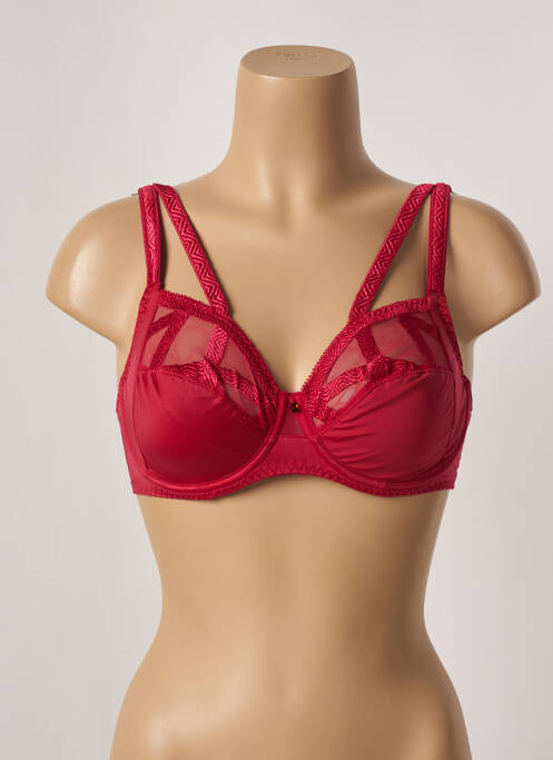 Sutien broderie sutien cupe întregi cu decolteu înalt roșu LOUISA BRACQ femme