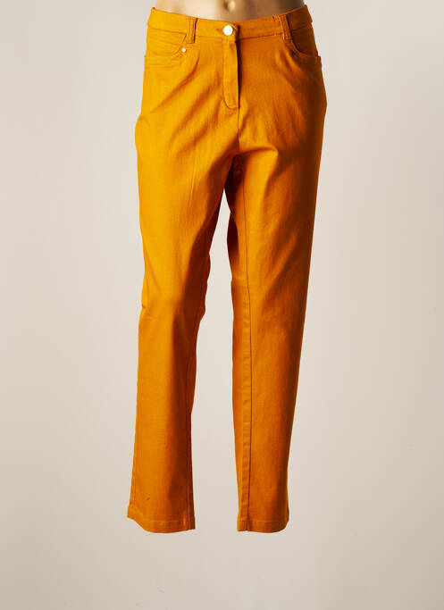 Pantalon slim galben CHRISTINE LAURE femeie