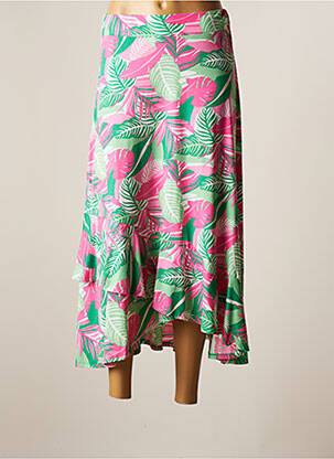 Fustă lungă croială asimetrică verde MARBLE femme