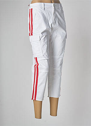 Pantalon cargo buzunare mărime normală alb TEDDY SMITH femeie