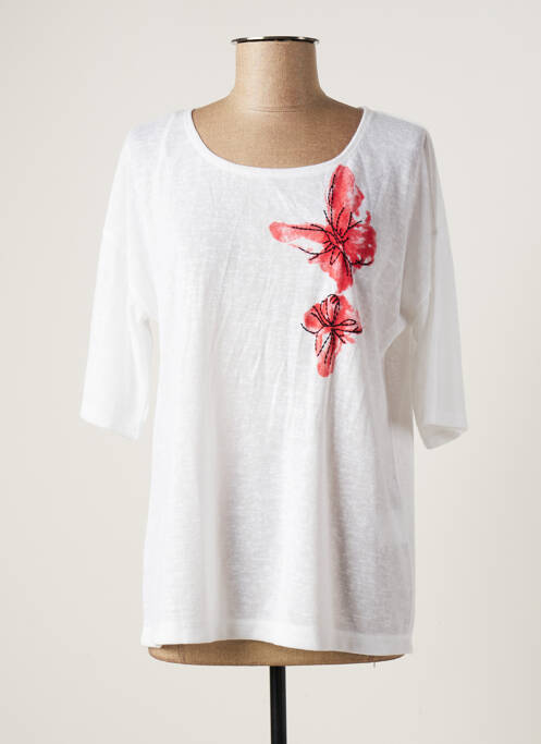 Top alb MARBLE femeie