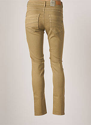 Pantalon slim broderie cu nituri talie înaltă verde CREAM femme