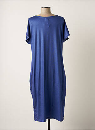 Rochie midi imprimeu fantezie mâneci scurte albastru ROSE POMME femeie