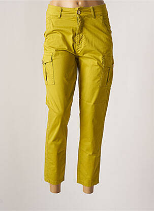 Pantalon 7/8 talie înaltă talie înaltă verde YES.ZEE femeie