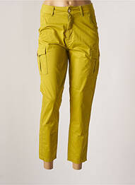 Pantalon 7/8 talie înaltă talie înaltă verde YES.ZEE femeie