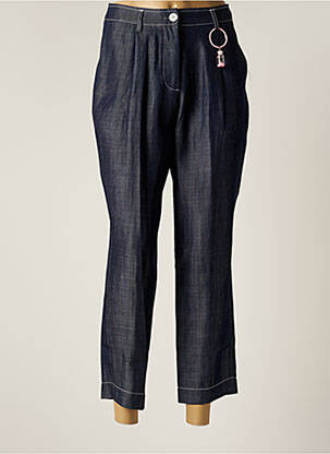 Pantalon 7/8 țesătură poplin mărime normală albastru POUPÉE CHIC BY MERCEDES DE MIGUEL femme