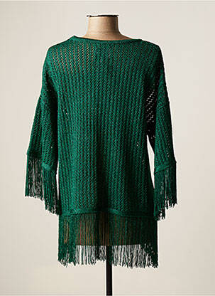 Pulover tunică elasticitate mâneci 3/4 verde MODETROTTER femme