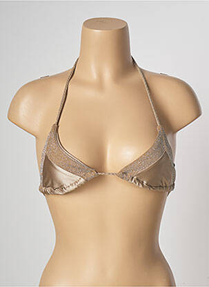 Sutien de costum de baie elasticitate top triunghiuri bej SEASS femeie