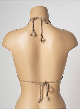 Sutien de costum de baie elasticitate top triunghiuri bej SEASS femeie