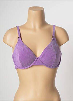 Sutien de costum de baie elasticitate sutien cupe întregi cu decolteu înalt violet LOVE STORIES femeie