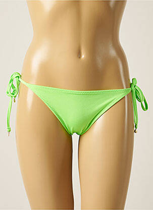 Chiloți de baie efect material satinat bikini verde LOVE STORIES femeie