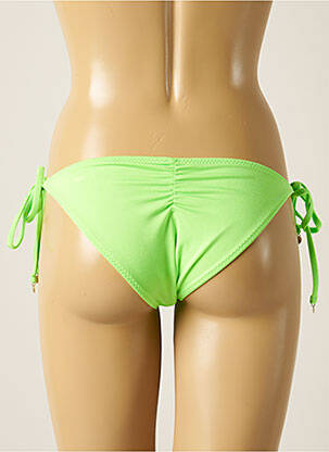 Chiloți de baie efect material satinat bikini verde LOVE STORIES femeie