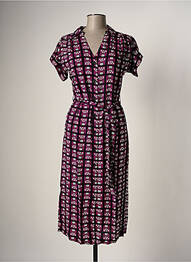 Rochie midi mâneci scurte mâneci scurte negru LA FEE MARABOUTEE femeie